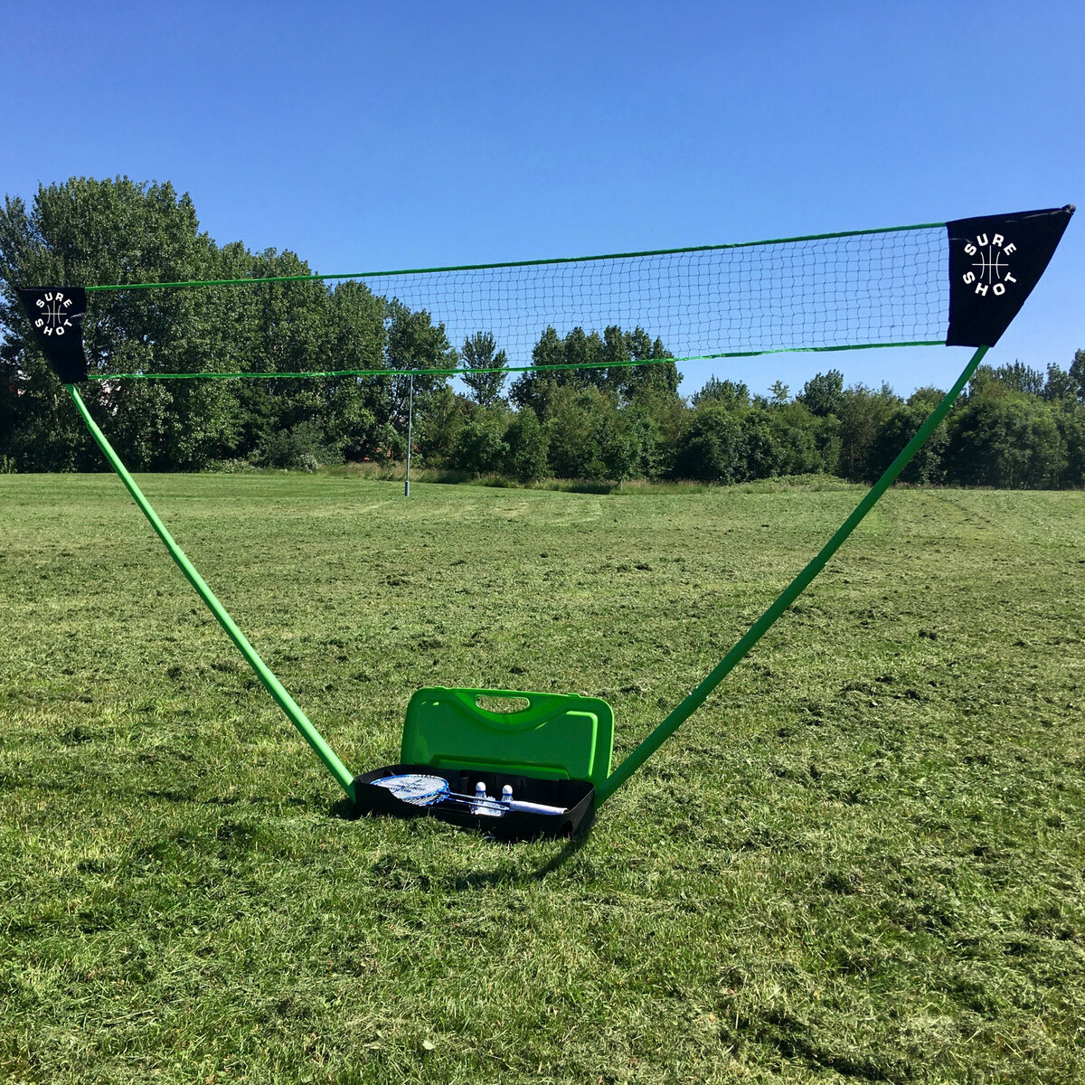 Sure Shot Quick Fit Badminton Set with Outdoor Shuttles - Choice of racket and net size - Masters Traditional Games Sure Shot Quick Fit Badminton Set with Outdoor Shuttles - Choice of racket and net size