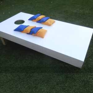 Cornhole Garden Set, Solid White - Half Set (1 Board, 8 Bags) or Full Set (2 Boards, 8 Bags)