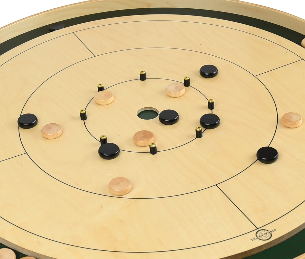 Tracey Tour Championship Crokinole Board with 26 disks (Masters Green or Red) - Masters Traditional Games shop Tracey Tour Championship Crokinole Board with 26 disks (Masters Green or Red)
