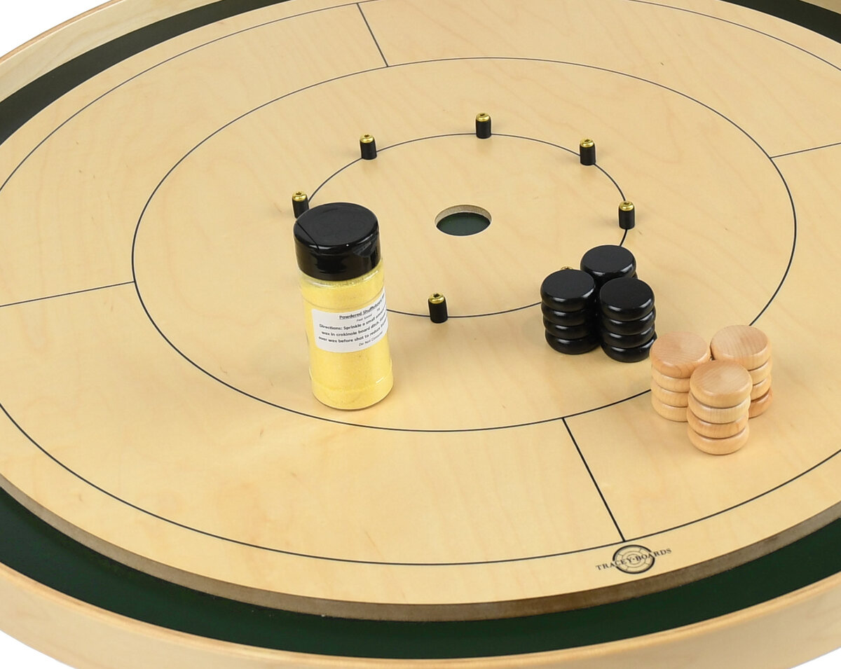 Tracey Tour Championship Crokinole Board with 26 disks (Masters Green or Red) - Masters Traditional Games shop Tracey Tour Championship Crokinole Board with 26 disks (Masters Green or Red)
