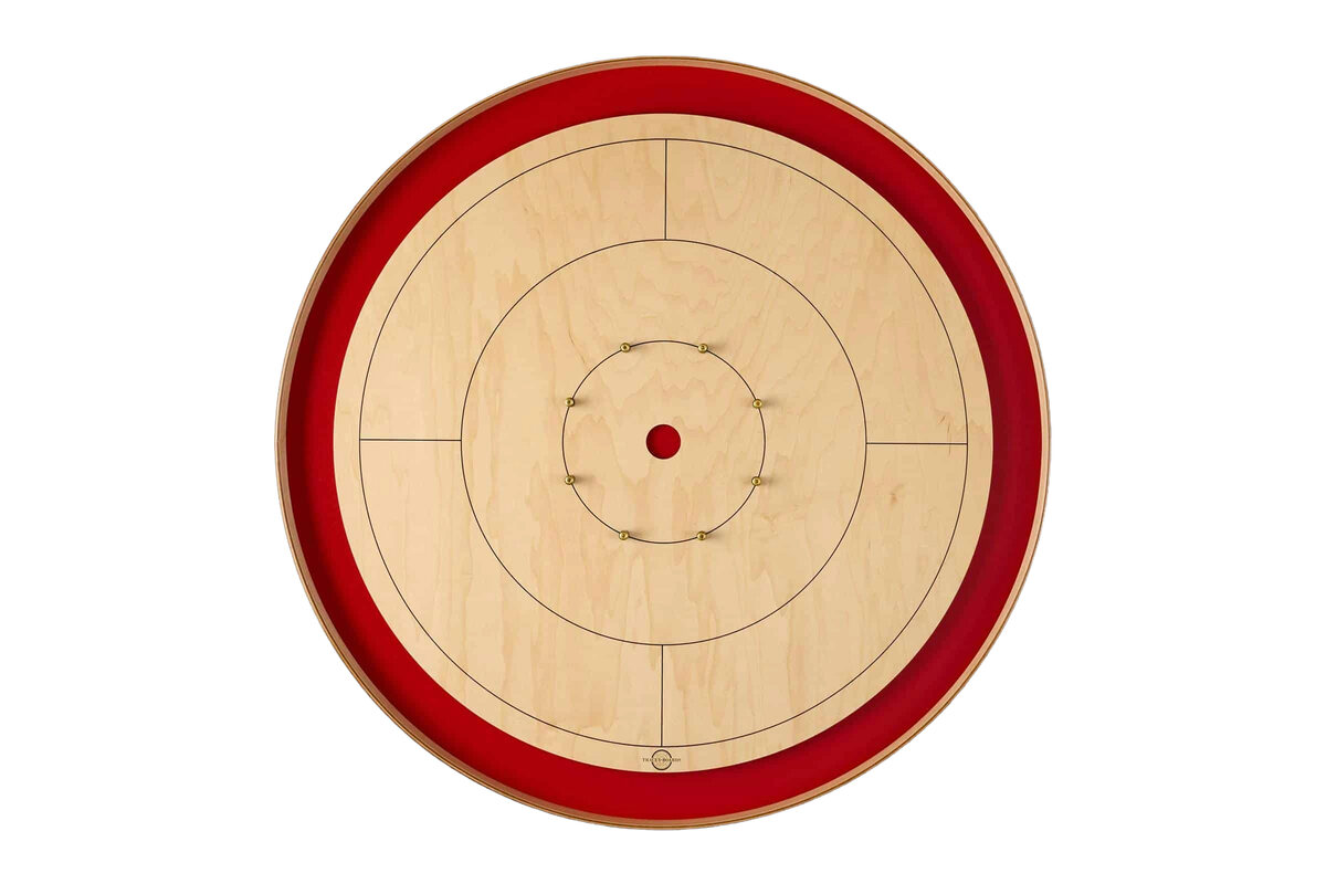 Tracey Tour Championship Crokinole Board with 26 disks (Masters Green or Red) - Masters Traditional Games shop Tracey Tour Championship Crokinole Board with 26 disks (Masters Green or Red)