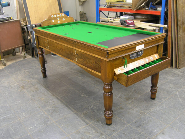 Refurbished Jelks Bar Billiards Table with Green Baize